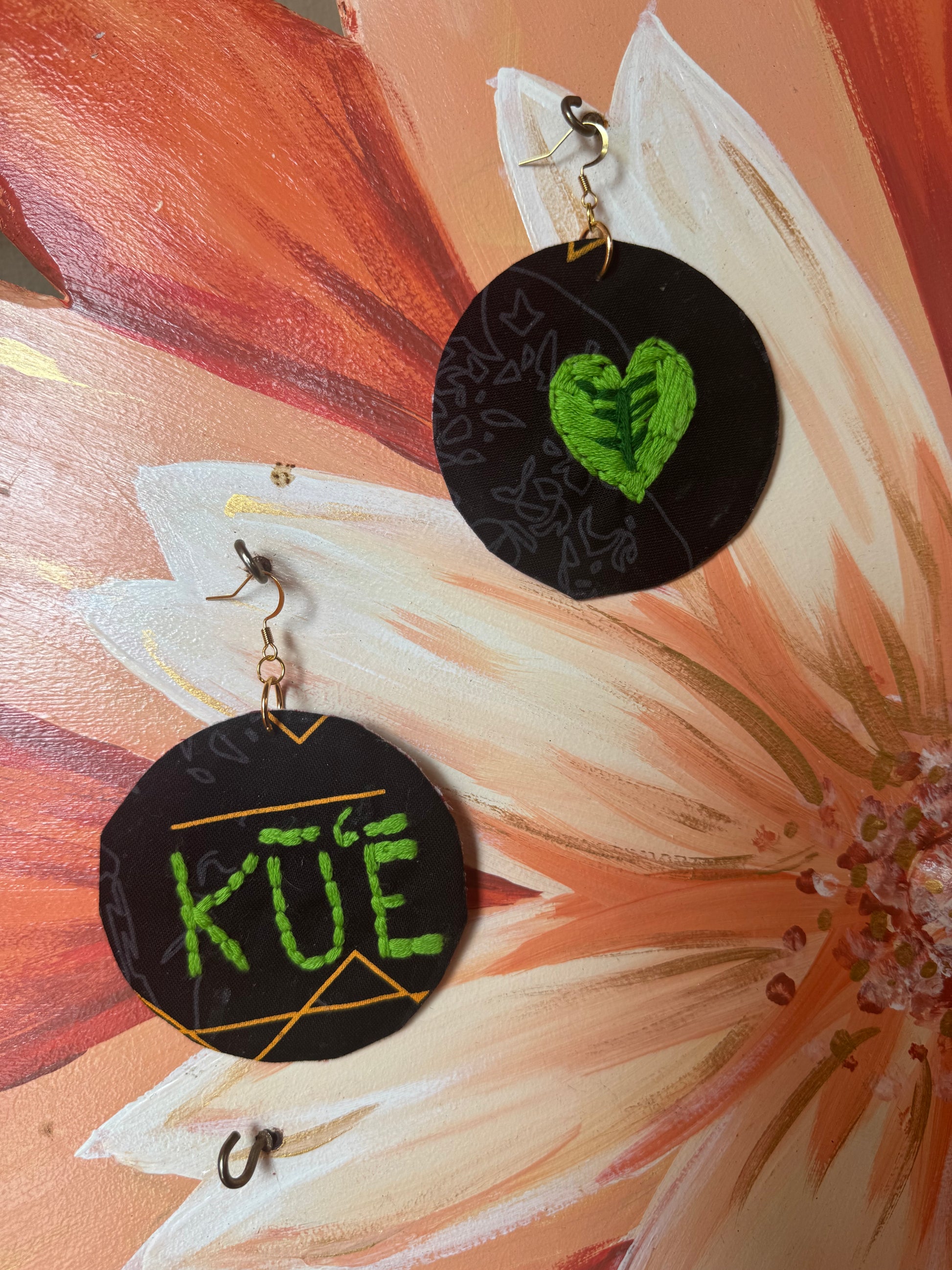 Kū'ē Hand Stitched Up-cycled Earrings