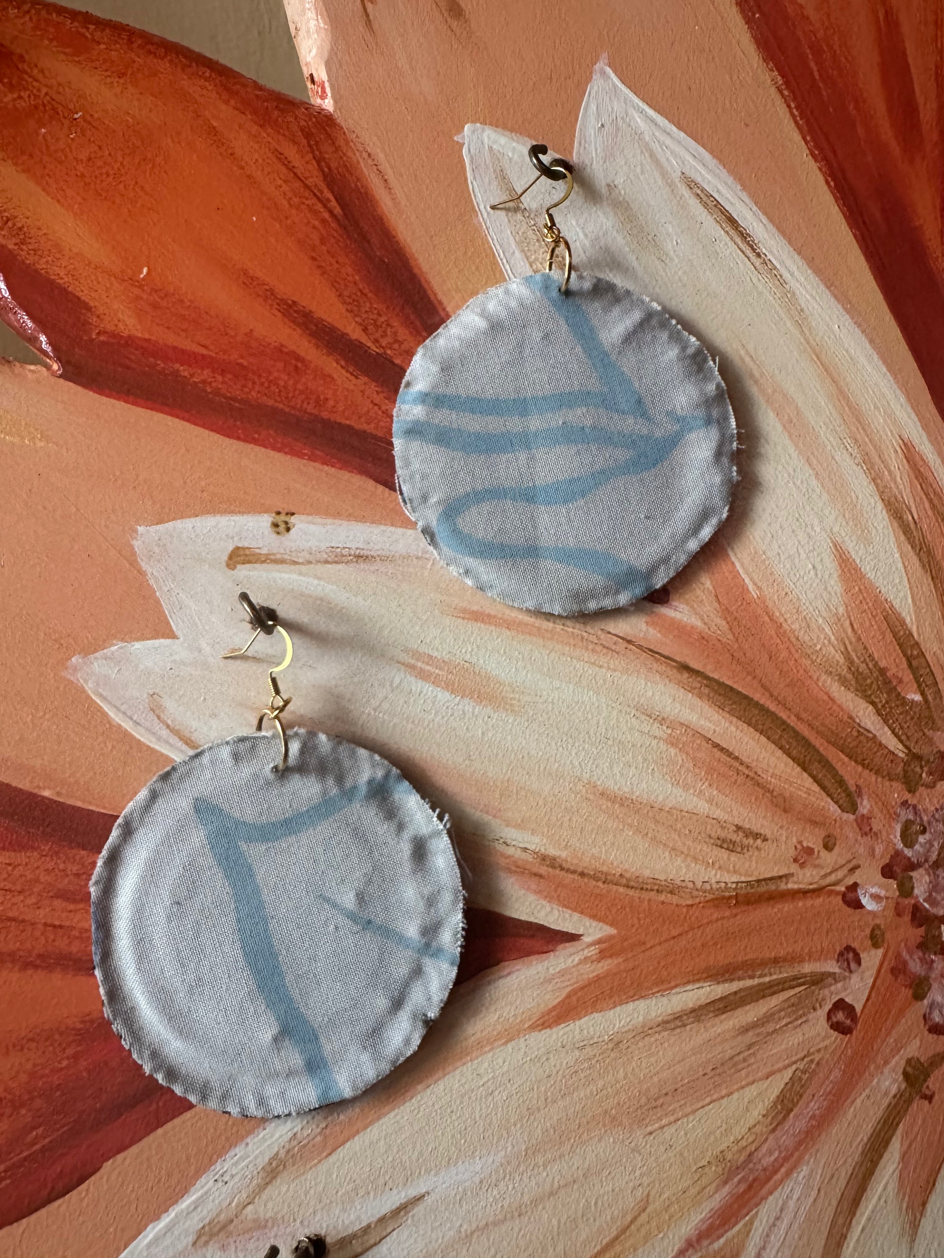 Melt Ice Hand Stitched Up-cycled Earrings