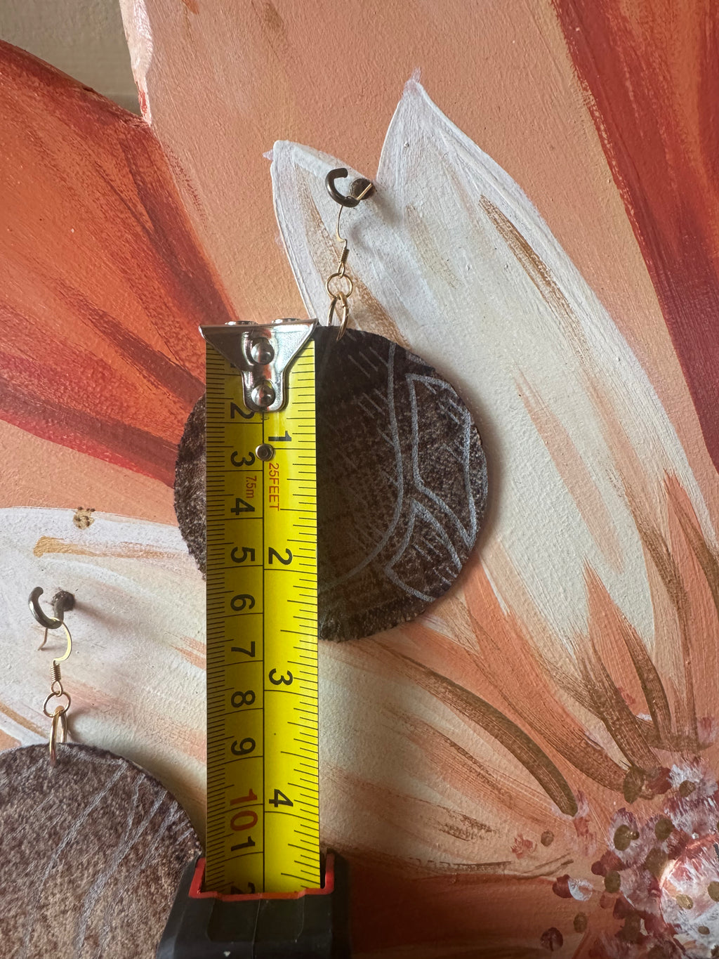333 moon Hand Stitched Up-cycled Earrings