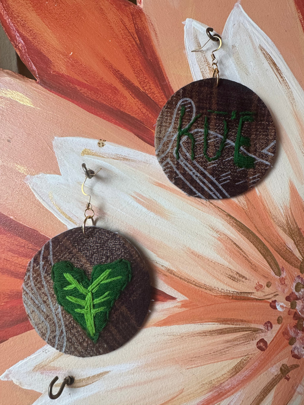 Kū'ē Hand Stitched Up-cycled Earrings
