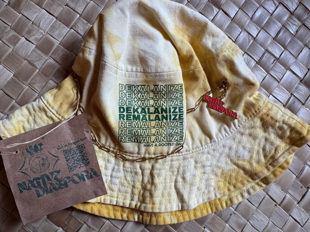 'Ōlena Tie-dyed Bucket Hat (Green)