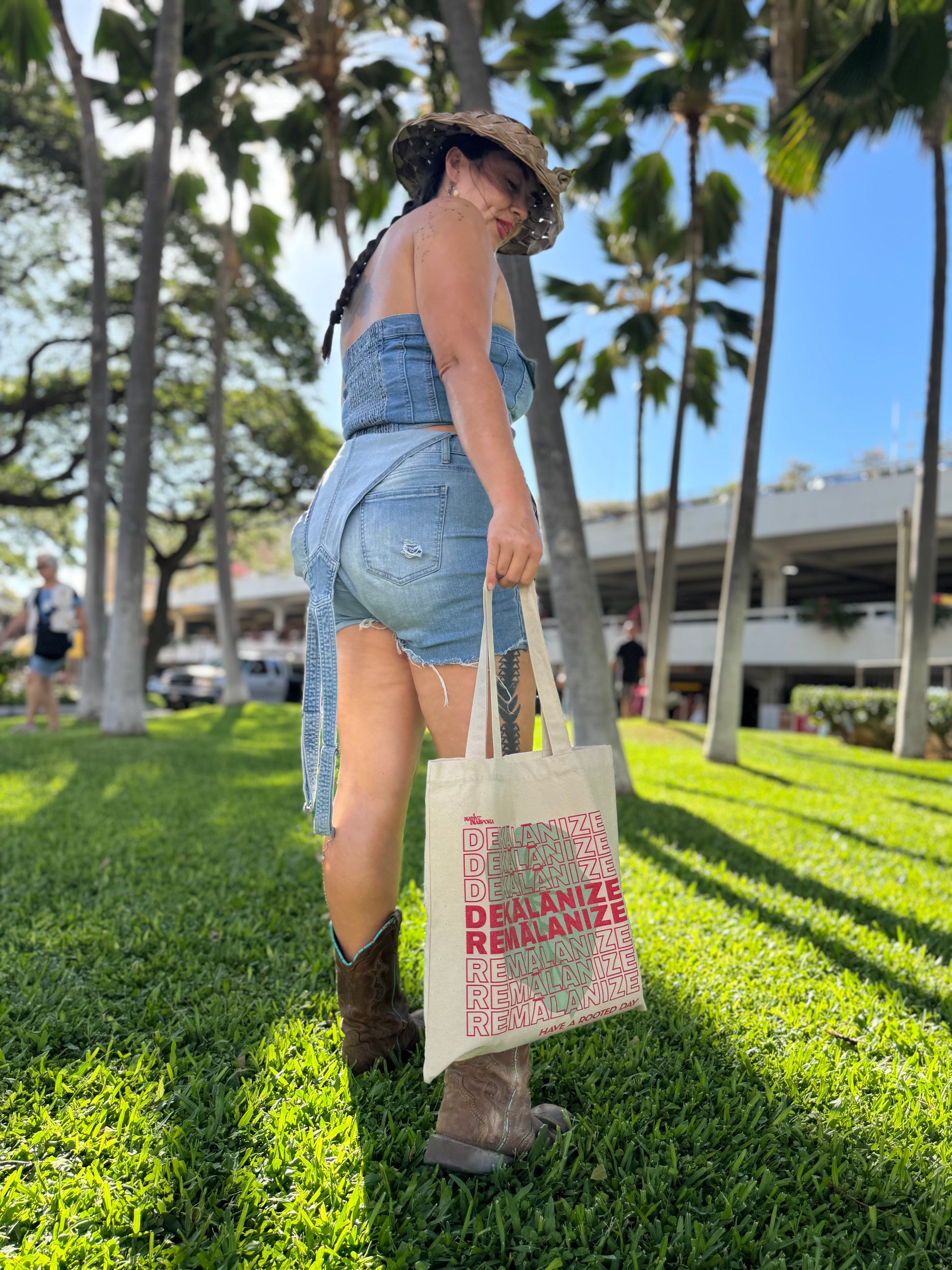 Hawaiian Activist Tote Bag – Dekālānize / Remālanize | Reusable Canvas, Cultural Statement Bag
