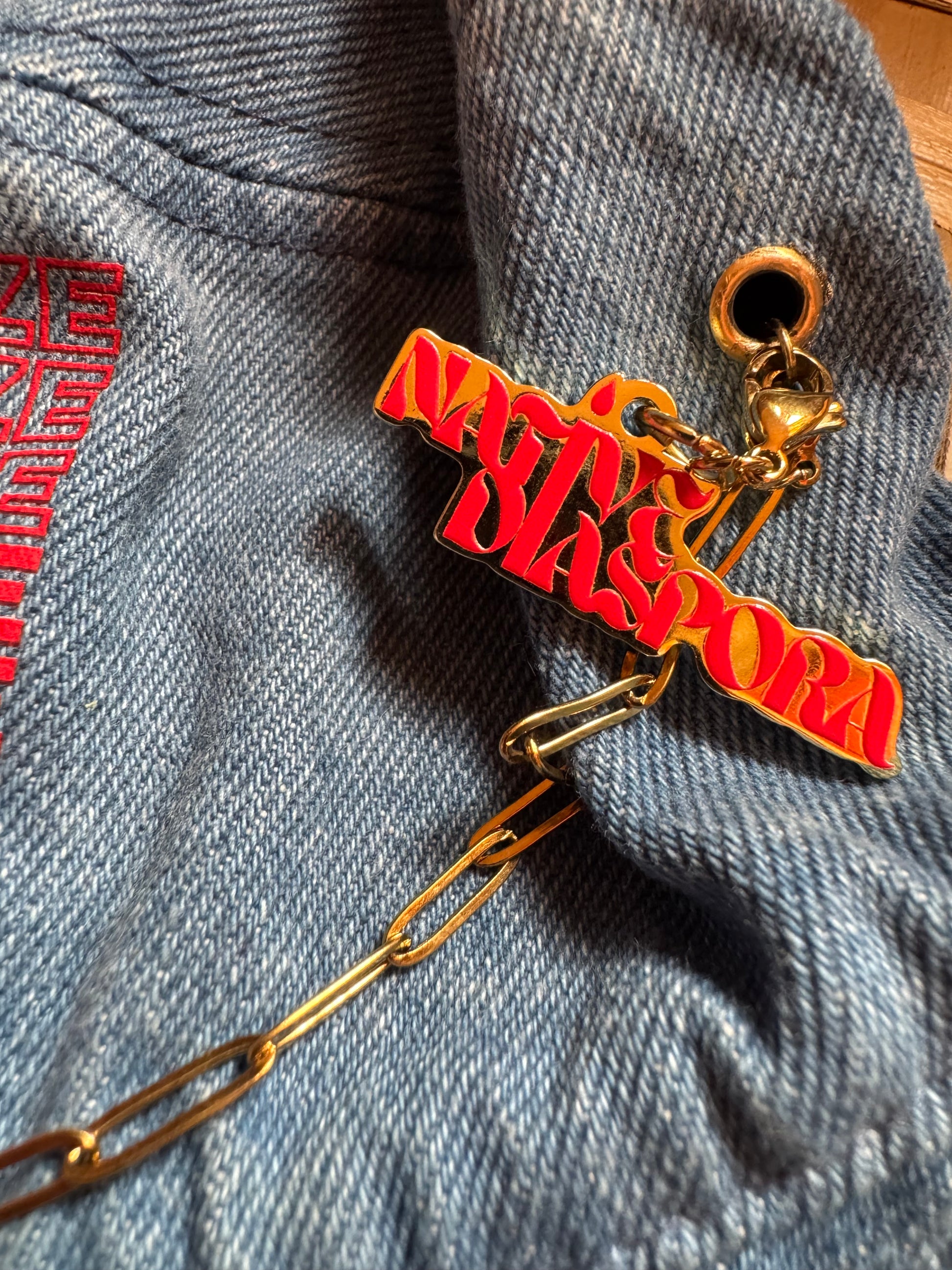 Denim Bucket Hat (Red)