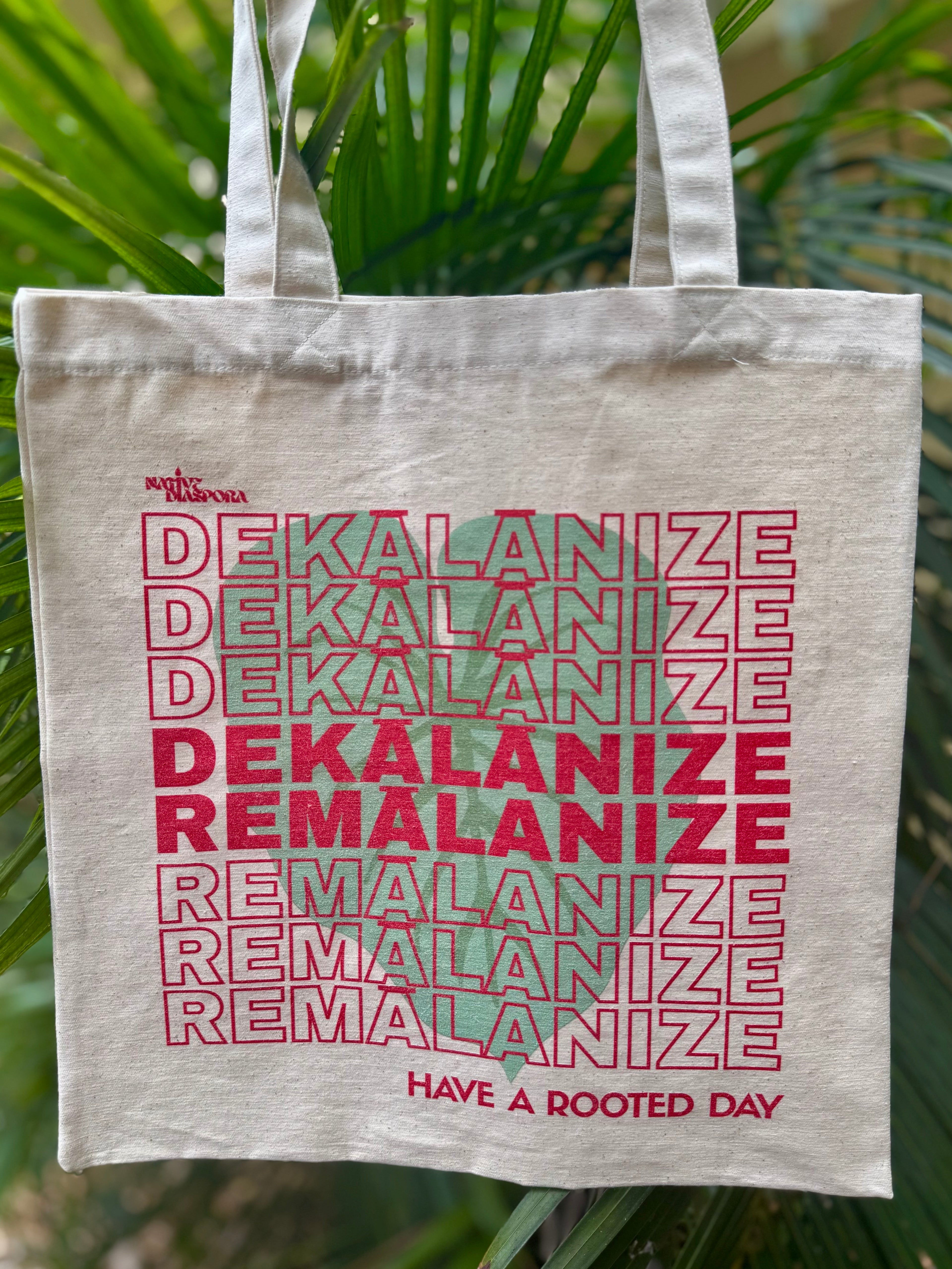 Hawaiian Activist Tote Bag – Dekālānize / Remālanize | Reusable Canvas, Cultural Statement Bag